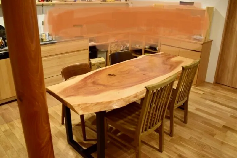 水戸市N様 秋田杉一枚板ダイニングテーブル
