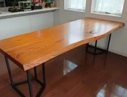 水戸市 O様　ケヤキ2枚接ぎテーブル(1枚はO様の板)