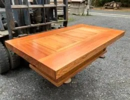 横浜市K様　杉柾囲炉裏座卓　(一枚板　テーブル)