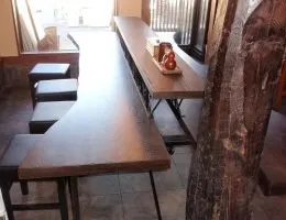 水戸市【蕎麦屋】カウンター テーブル　(一枚板