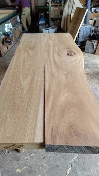 水戸市 O様　ケヤキ2枚接ぎテーブル(1枚はO様の板)