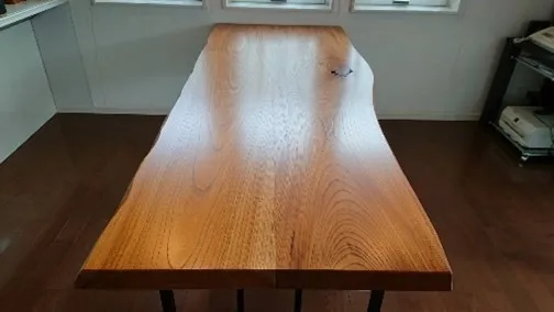 水戸市 O様　ケヤキ2枚接ぎテーブル(1枚はO様の板)